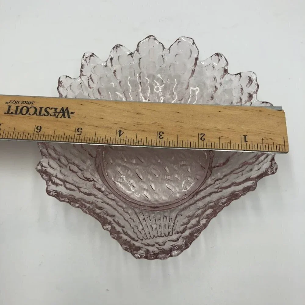 Pink Shell Shaped Appetizer Snack Bowls Set of 7 Scallop Edges 1 Big 6 Small